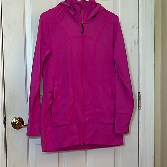 Athleta Women's Pink Hooded Zip up Jacket size large - Picture 1 of 10